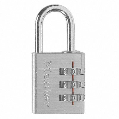 Luggage Padlock 1 1/2in Rectangle Silver