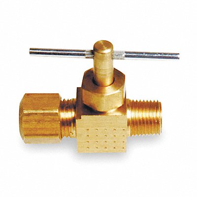 Needle Valve Straight Brass 1/8 x 1/4 In