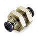 Bulkhead Union 1/4 In NP Brass PK10