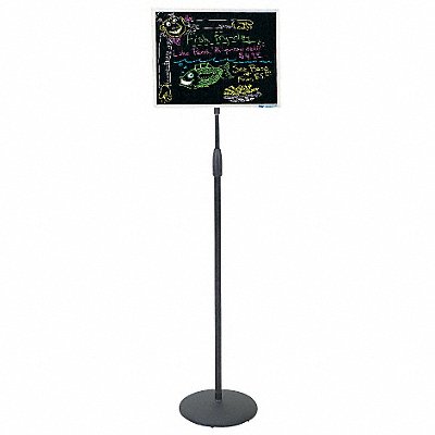 Pedestal Board Black Dry Erase 18x14