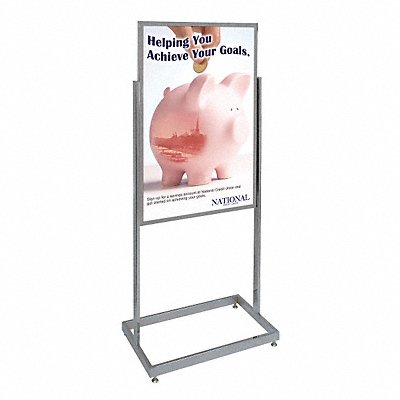 Sign Holder Pedestal 24x36 Alum Chrome