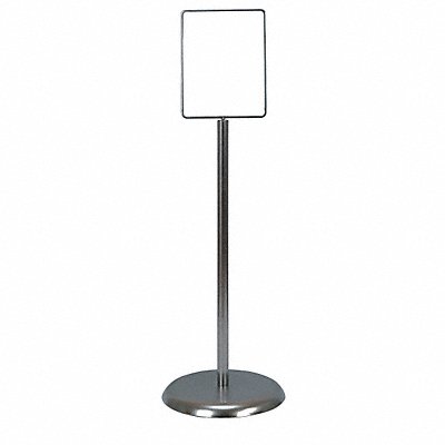 Sign Holder Pedestal 7x11 Metal Chrome