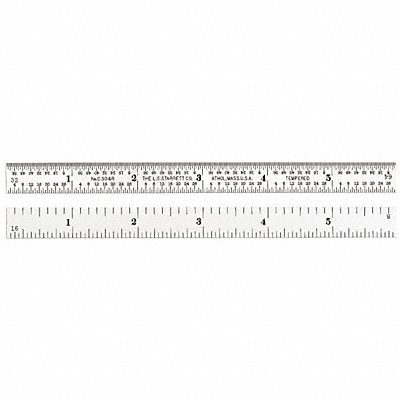 Flexible Steel Rule 6 L x1/2 In W Chrome