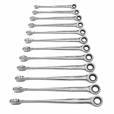 Ratcheting Wrench Set Metric 12 pt 12pcs