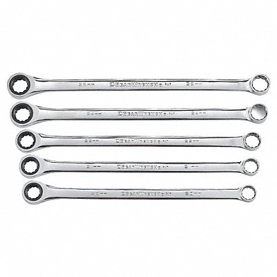 Ratcheting Wrench Set Metric 12 pt. 5pcs