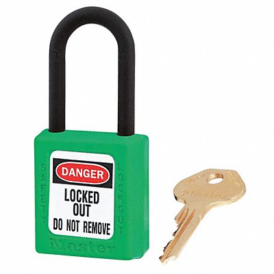 D5325 Lockout Padlock KA Green 1-3/4 H PK6