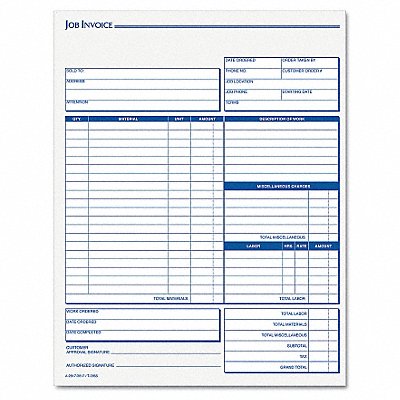 Job Invoice Forms PK50