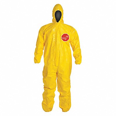 Hooded Coveralls L Ylw Tychem 2000 PK4