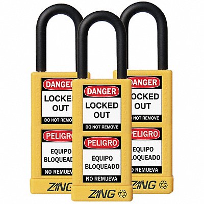 D7359 Lockout Padlock KA Yellow 3 H PK3