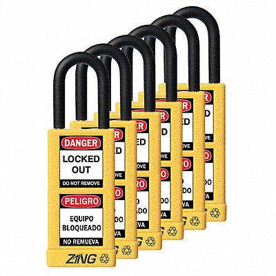 D7361 Lockout Padlock KA Yellow 3 H PK6