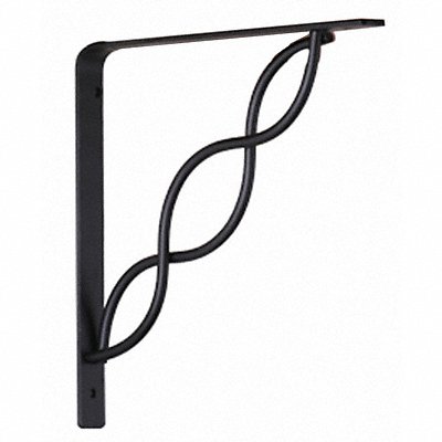 8 IN Black Scroll Shelf Bracket