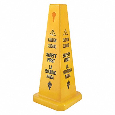 Traffic Cone Yellow Polypropylene 26in H