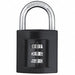 Combination Padlock 2 3/16in Rectgle Blk