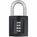 Combination Padlock 2 3/16in Rectgle Blk