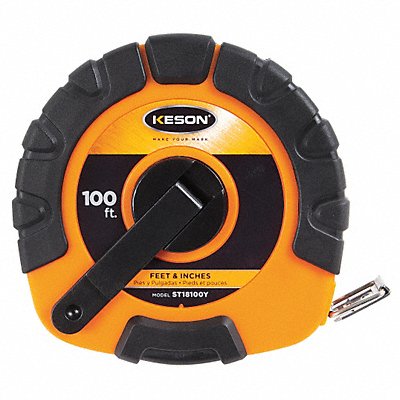 Long Tape Measure 3/8 In x 100 ft Orange