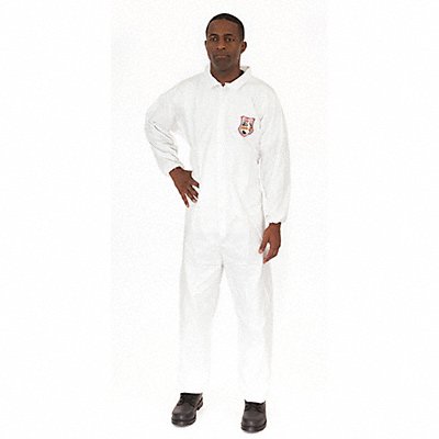 Collared Coverall Elastic White 3XL PK25