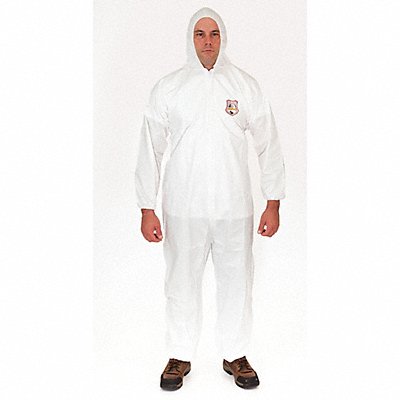 Hooded Coverall Elastic White L PK25