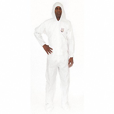 Hooded Coverall w/ Boots White XL PK25