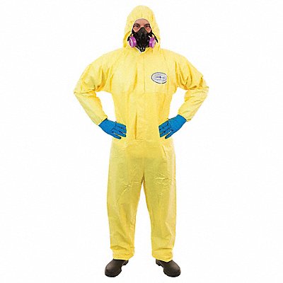 D8417 Hooded Coverall Elastic Yellow XL PK12