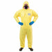 D8417 Hooded Coverall Elastic Yellow XL PK12