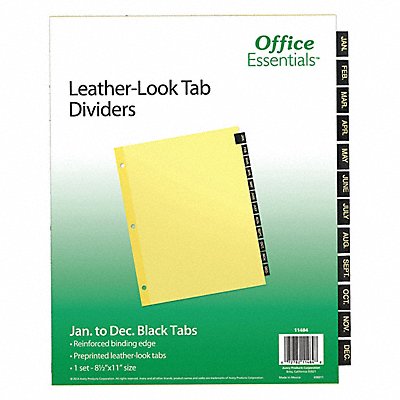 Binder Divider Preprinted Tabs Brown