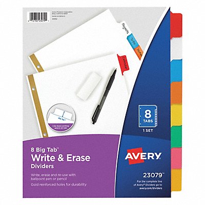 Binder Divider Write-On Tabs Multicolor