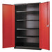 Shelving Cabinet 78 H 48 W Black/Red