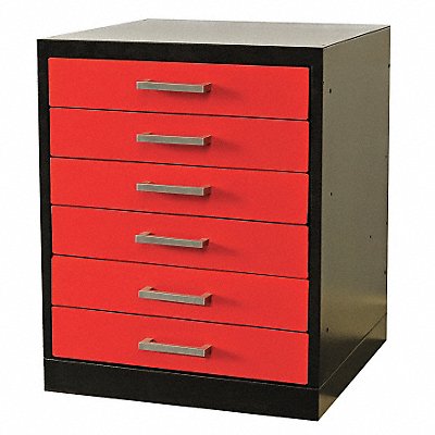 Drawer Pedestal 24 x 24 x 32H Black/Red