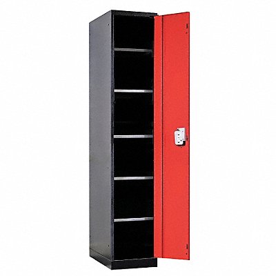 Wrdrb Lockr Solid 1 Wd 1 Tier Red/Black