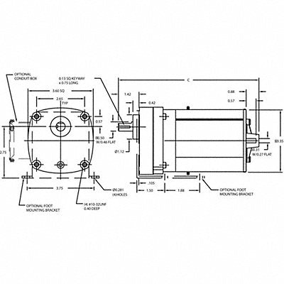 AC Gearmotor TENV 95RPM 115V AC