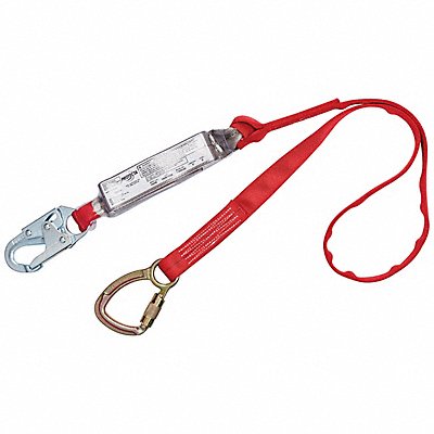 Shock-Absorbing Tie-Back Lanyard Red