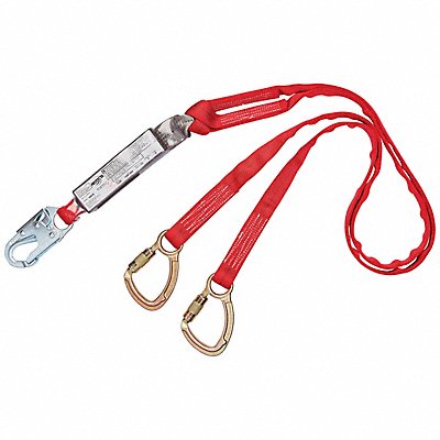 Shock-Absorbing Tie-Back Lanyard Red