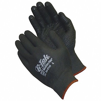 Coated Gloves L Black Nylon PK12