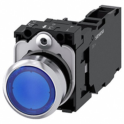 Illuminated Push Button Blue 22mm LED