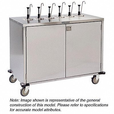 Condiment Cart with Pumps 48 1/2 in H SS