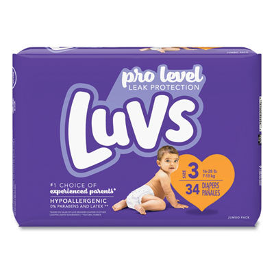 DIAPERS,LUVS,S3,4/34CT