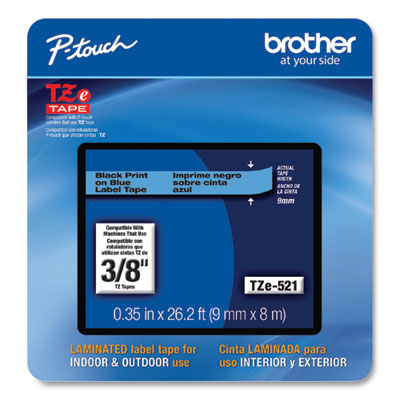 LABEL,3/8",BLACK ON BLUE