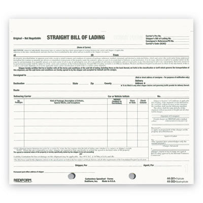 FORM,BILL/LADING,SHRT,TRI