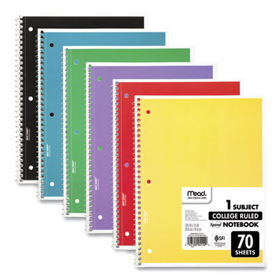 NOTEBOOK,70SHTS,6/PK,AST