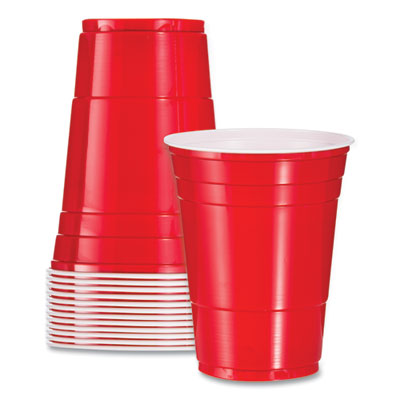 CUP,PLASTIC,RED,16 OZ