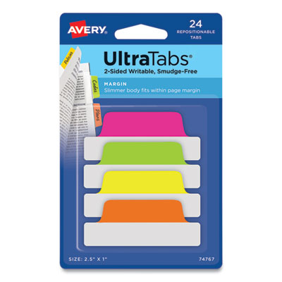 TAB,3.5"W,NEON,24/PK,AST