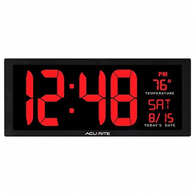 Digital Led Wall Clock w/In Temp