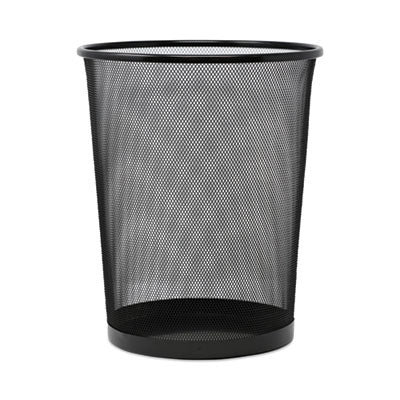 WASTEBASKET,METAL,MESH,BK