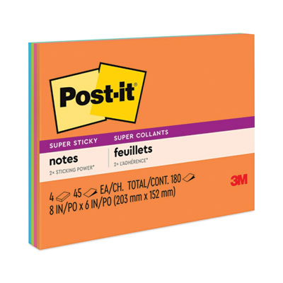 PAD,8X6,S-STICKY,4/AST