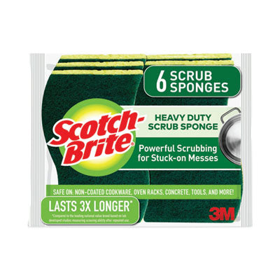 SPONGE,HV DUTY,6/PK,YL