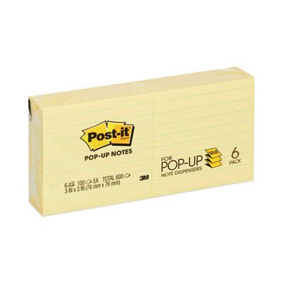 NOTE,POPUP RLD3X3, 6PK,YW