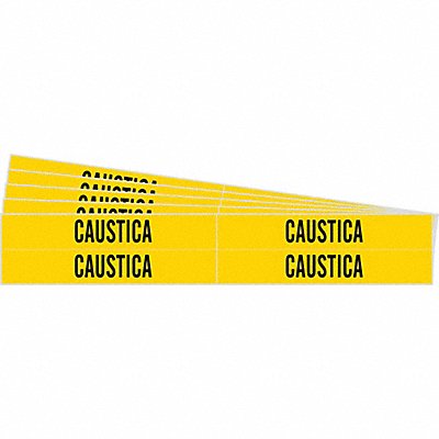 Pipe Marker Adhesive Yellow Caustica PK5