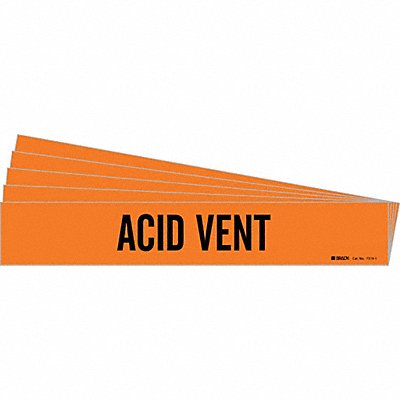 Pipe Marker Adhesive Black Acid Vent PK5