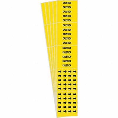 Pipe Marker Adhesive Yellow Caustica PK5