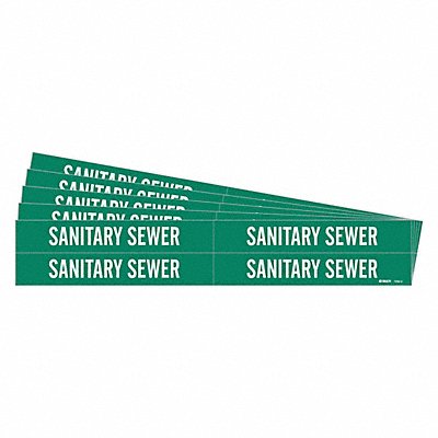 Pipe Marker White Sanitary Sewer PK5